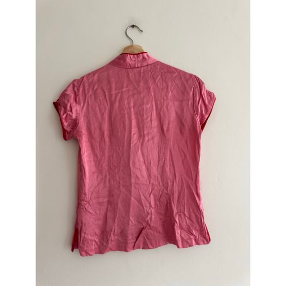 STAUD The Corso Top Pink 100% Silk  Size Small - Picture 3 of 5